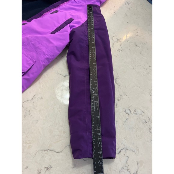 Lands End Girls Squall Waterproof Parka Purple Lined Jacket XL 14-16 524565 - Picture 9 of 11